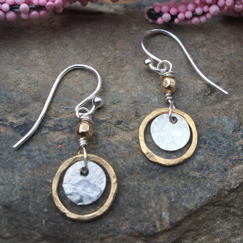 Pendientes tesoro dorado y plateado