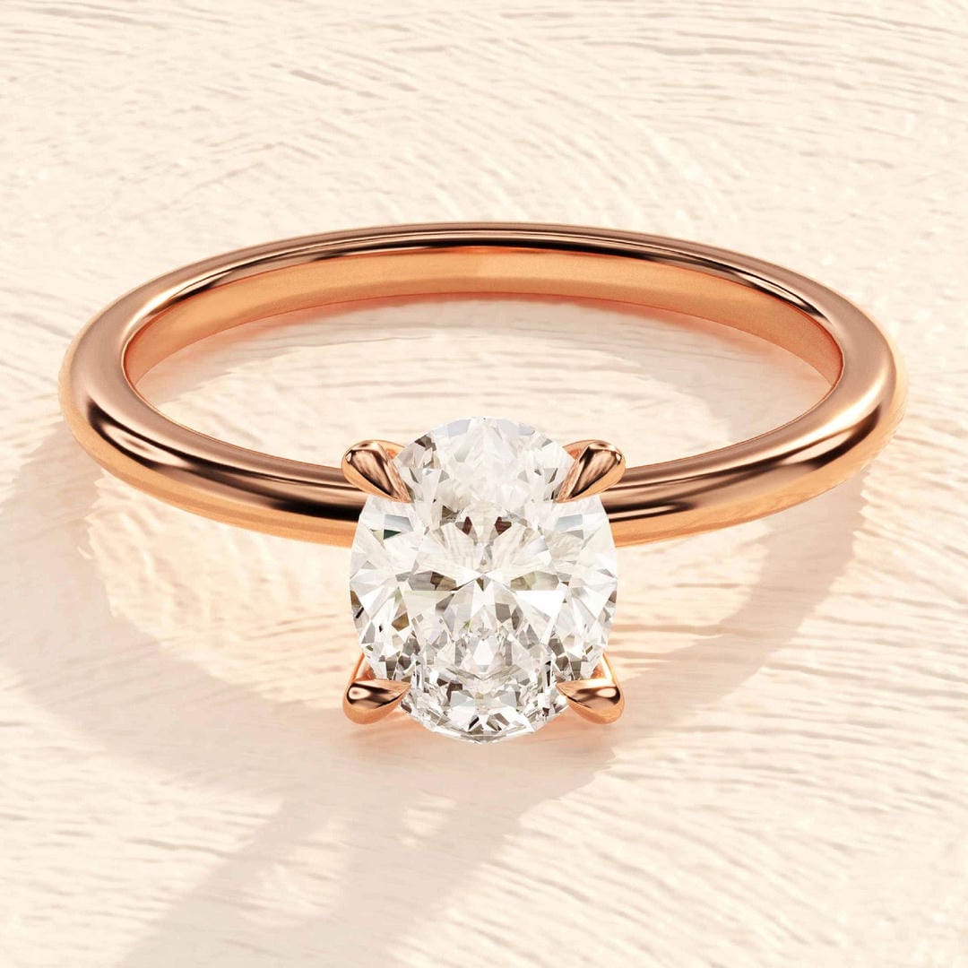 Anillo solitario clásico de talla ovalada – imagen 3
