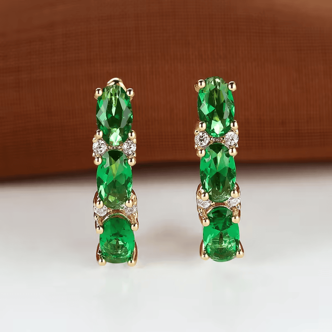 Pendientes trío esmeralda Verdant – imagen 2