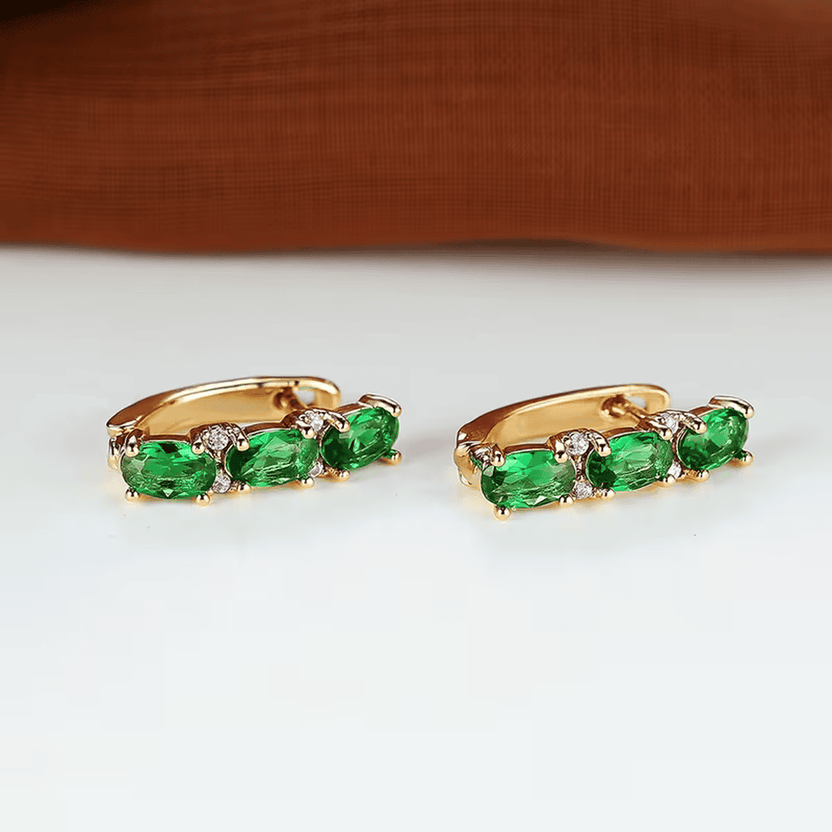 Pendientes trío esmeralda Verdant