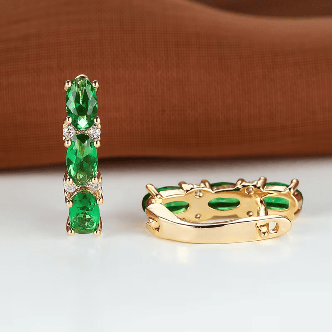 Pendientes trío esmeralda Verdant – imagen 3