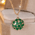 Collar Flor Celeste de esmeralda – imagen 2