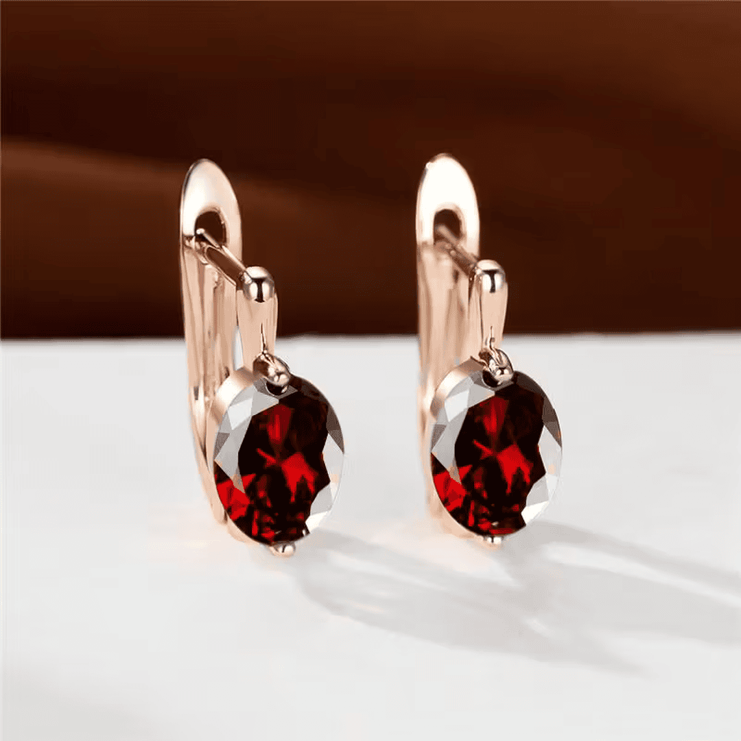 Pendientes colgantes ovalados con brillo – imagen 5
