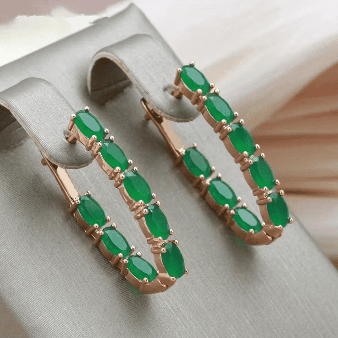 Pendientes aro Savannah esmeralda