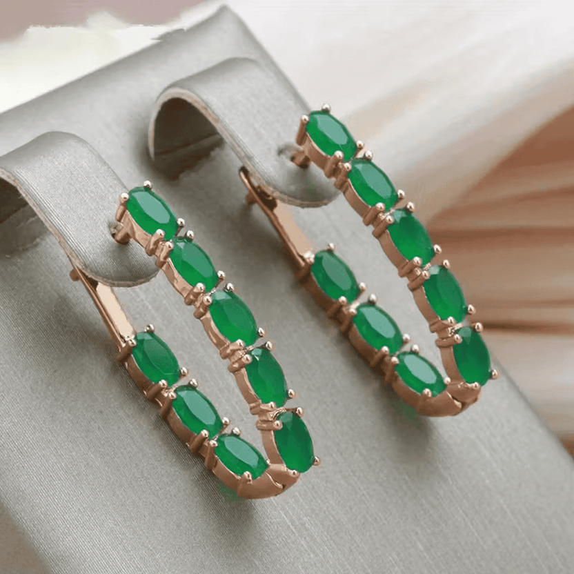 Pendientes aro Savannah esmeralda