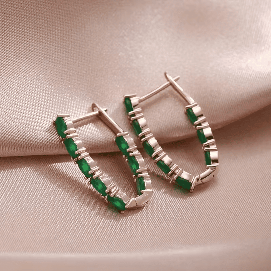 Pendientes aro Savannah esmeralda – imagen 3
