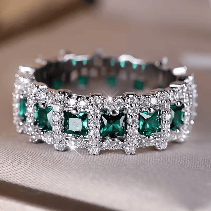 Anillo de eternidad esmeralda Luxe