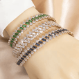 Pulsera tenis de corona con esmeralda – imagen 6