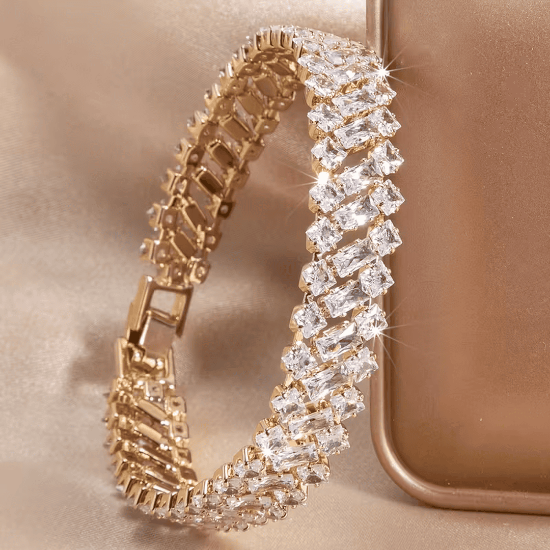 Pulsera tenis de corona con esmeralda – imagen 2