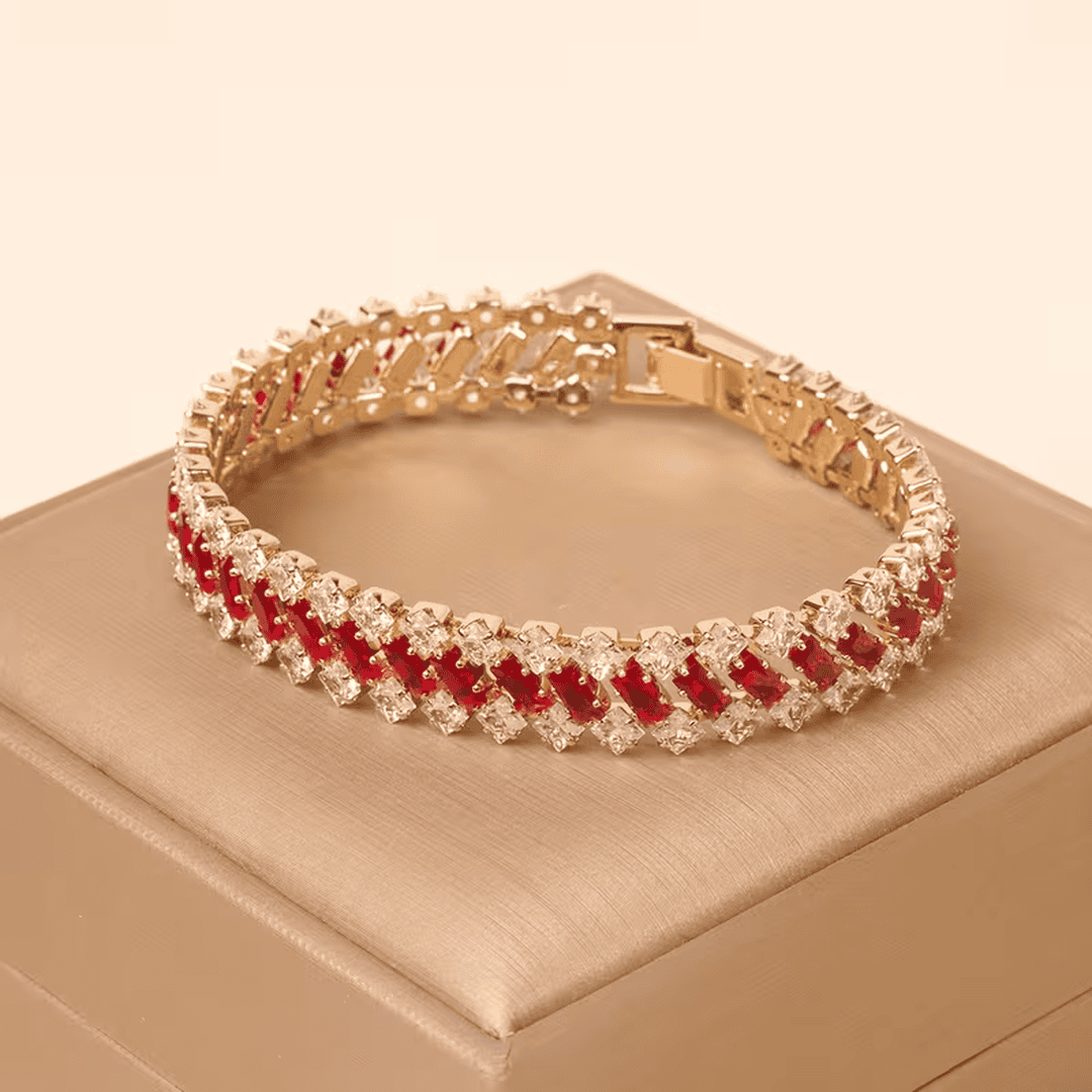 Pulsera tenis de corona con esmeralda – imagen 3