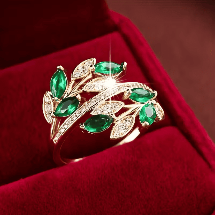 Anillo Jardín de Olivo Esmeralda