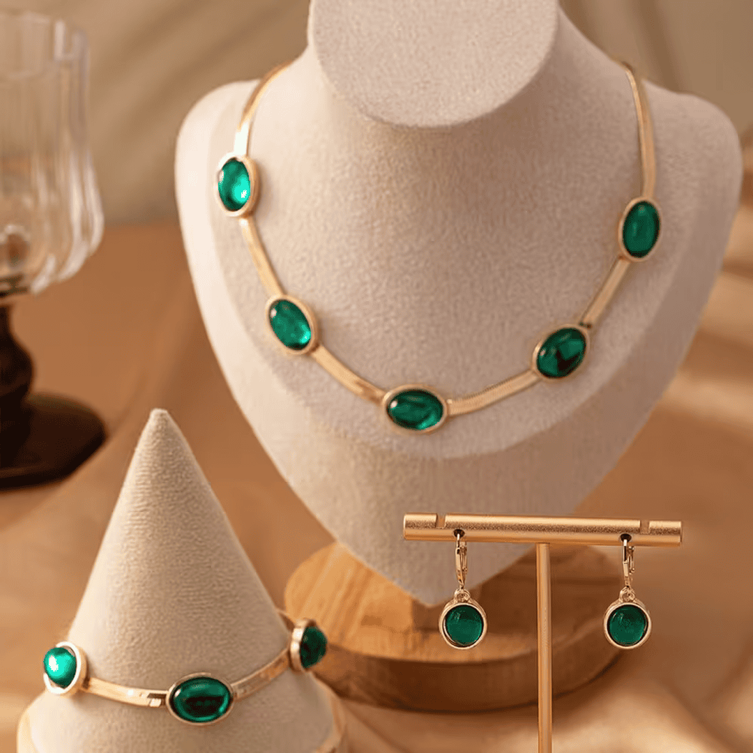 Conjunto de joyería Gracia Verde — Carmen, Lucía & Rocío
