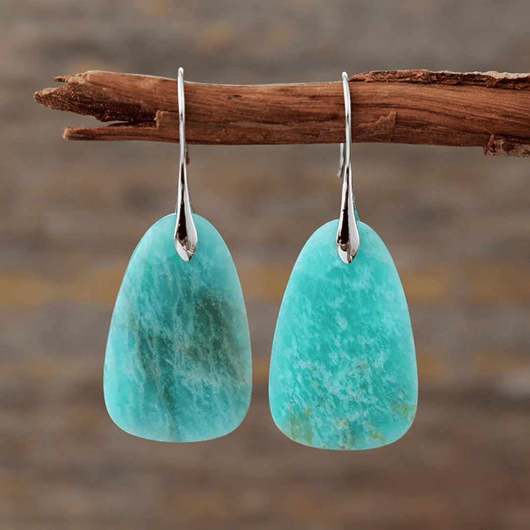 Pendientes antiguos de piedra turquesa