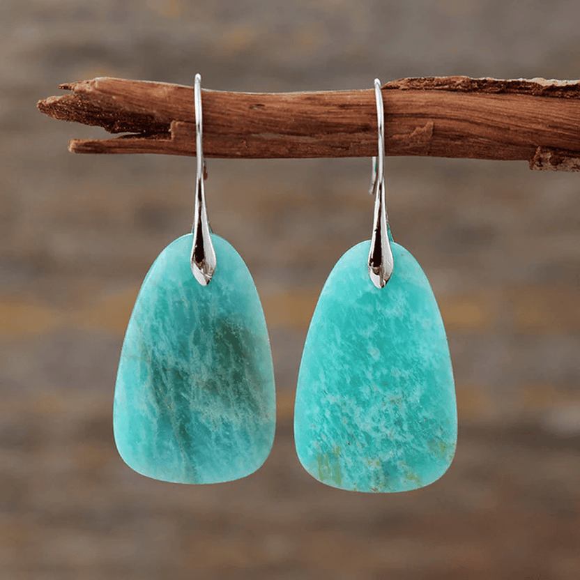 Pendientes antiguos de piedra turquesa