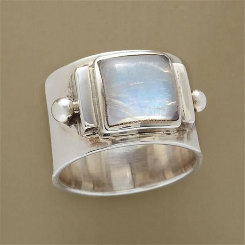 Anillo de piedra lunar Cuadrado de Eleanor — Carmen, Lucía & Rocío