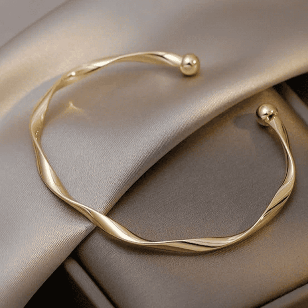 Pulsera abierta dorada elegante
