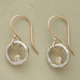Pendientes vintage de oro y plata con circonita cúbica