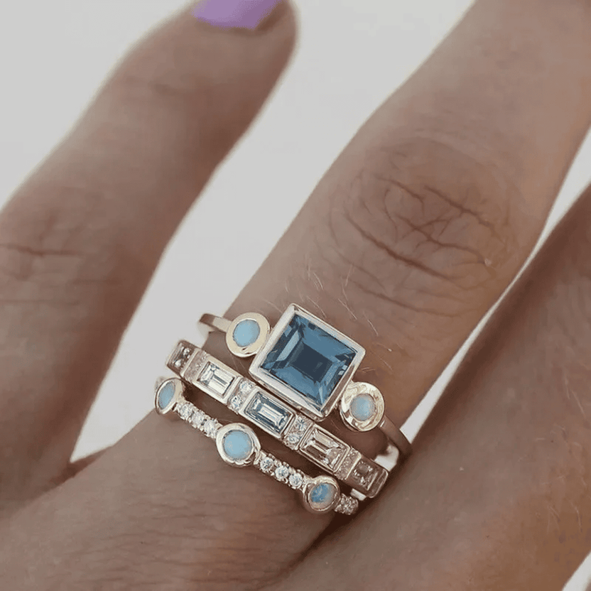 Set de anillos azules Ocean Charm
