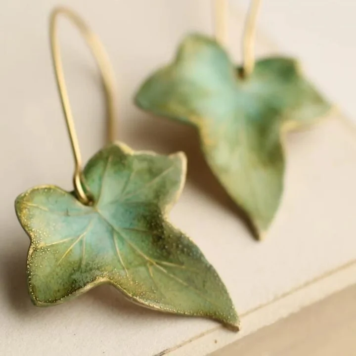 Pendientes retro de hojas de la naturaleza