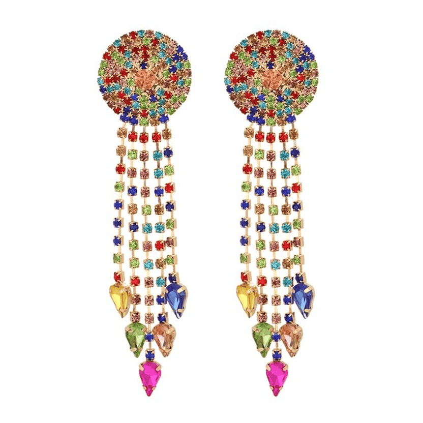 Pendientes colgantes mandala vintage multicolor