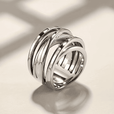 Anillo vintage de plata en capas