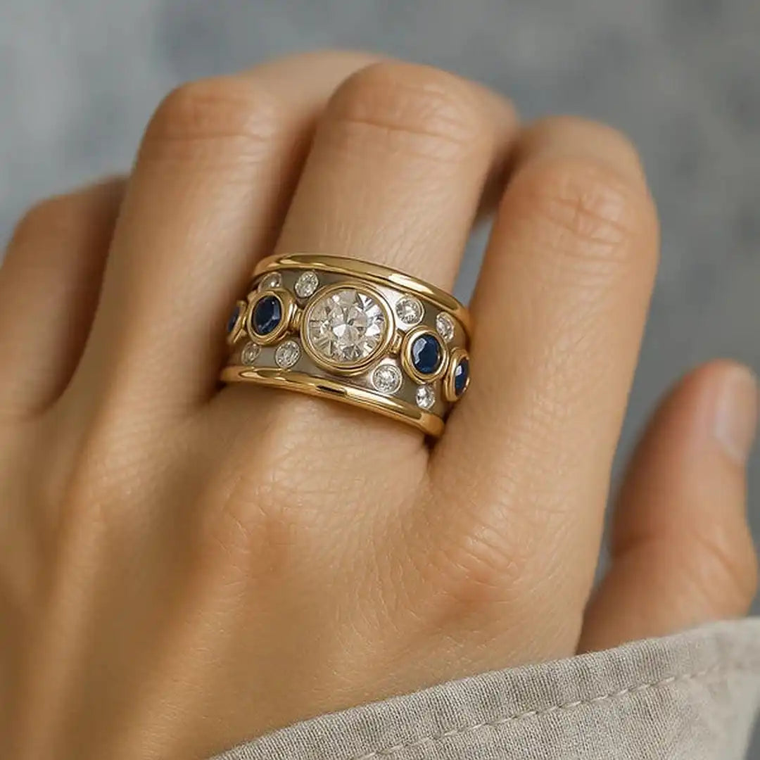 Anillo vintage con circonitas incrustadas – imagen 2