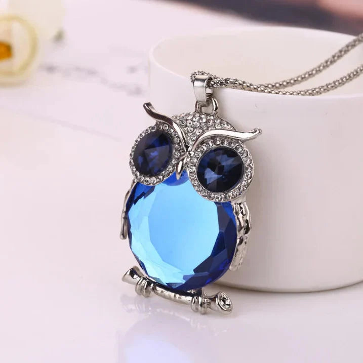 Collar búho nocturno de plata brillante – imagen 2