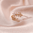 Anillo elegante verde de hoja de laurel – imagen 3