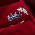 Anillo elegante verde de hoja de laurel – imagen 4