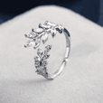 Anillo elegante verde de hoja de laurel – imagen 6