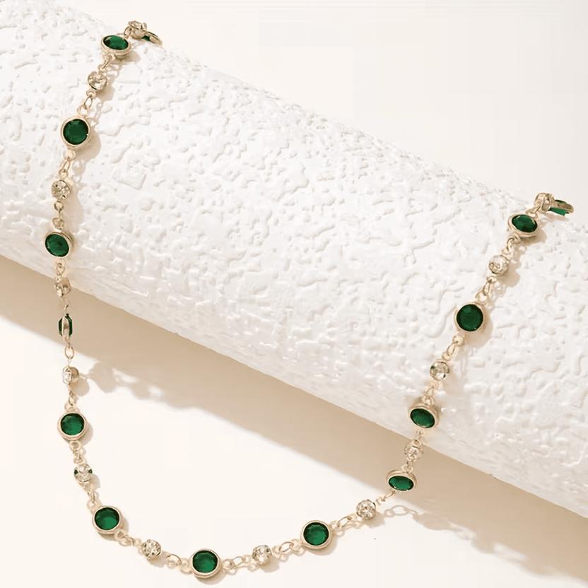 Collar esmeralda verde estilo estación