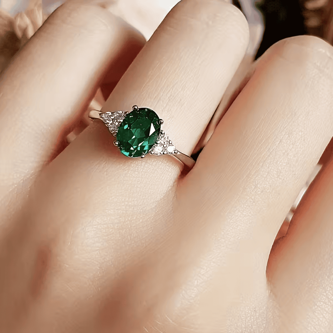 Anillo promesa de cristal esmeralda – imagen 2