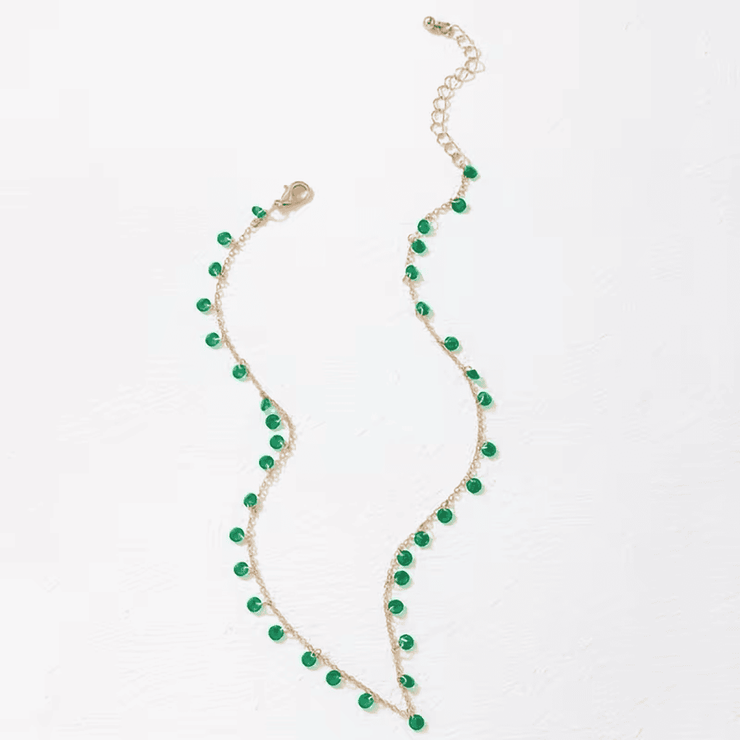 Collar artesanal con gota de esmeralda – imagen 2
