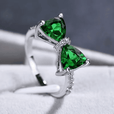 Anillo lazo de cristal esmeralda