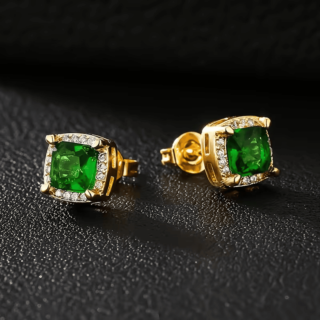Pendientes halo dorados