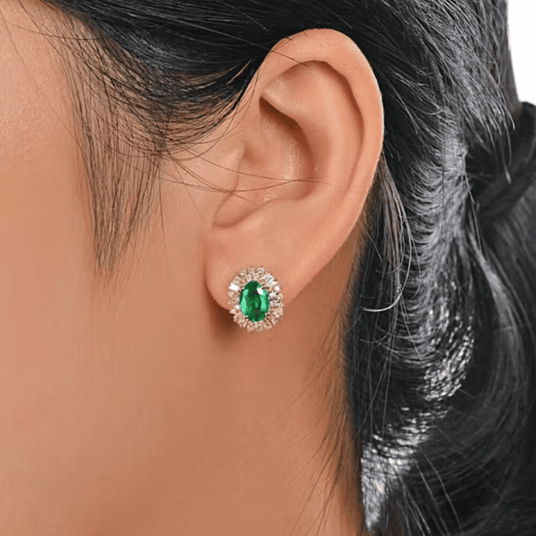 Pendientes elegantes Royale esmeralda – imagen 3