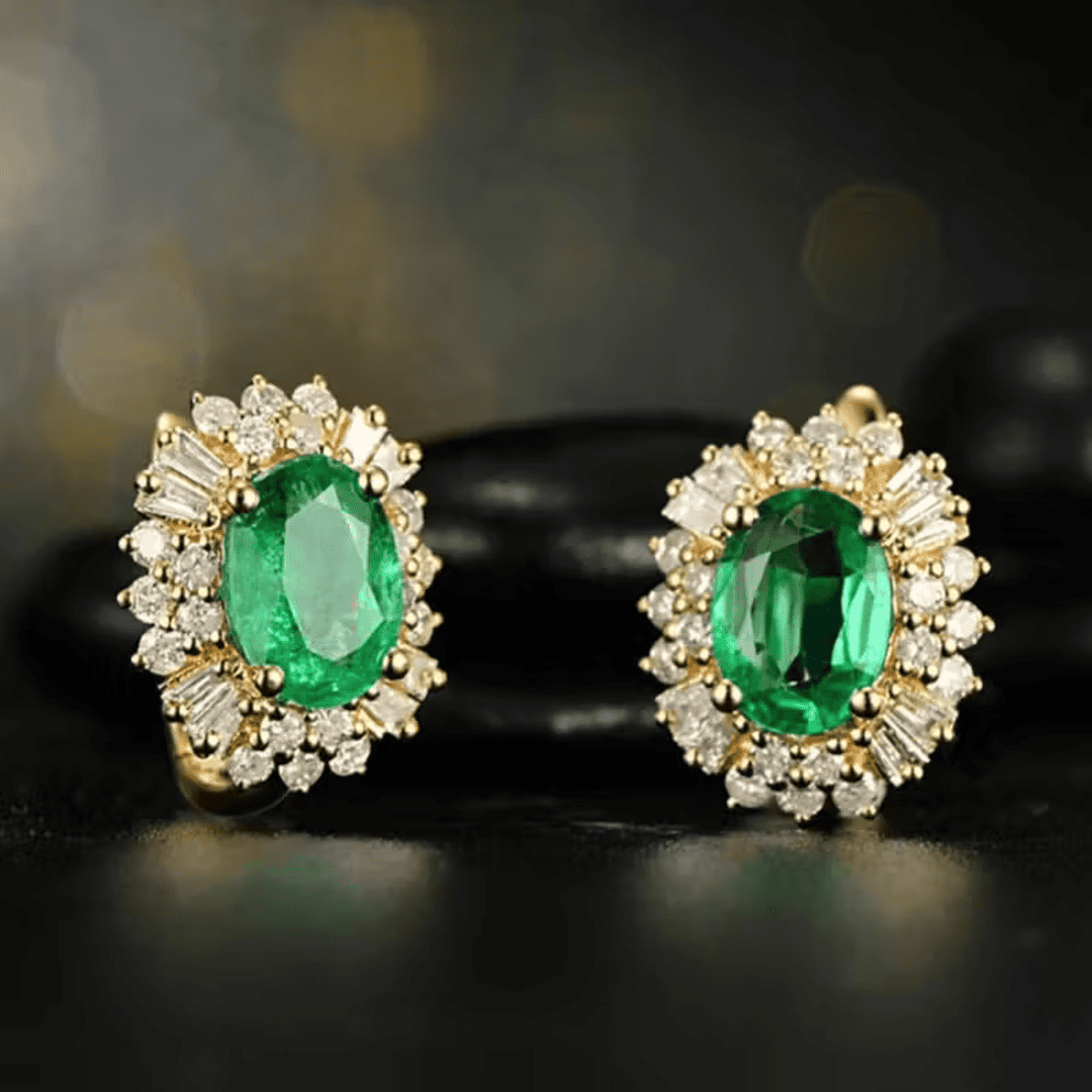 Pendientes elegantes Royale esmeralda