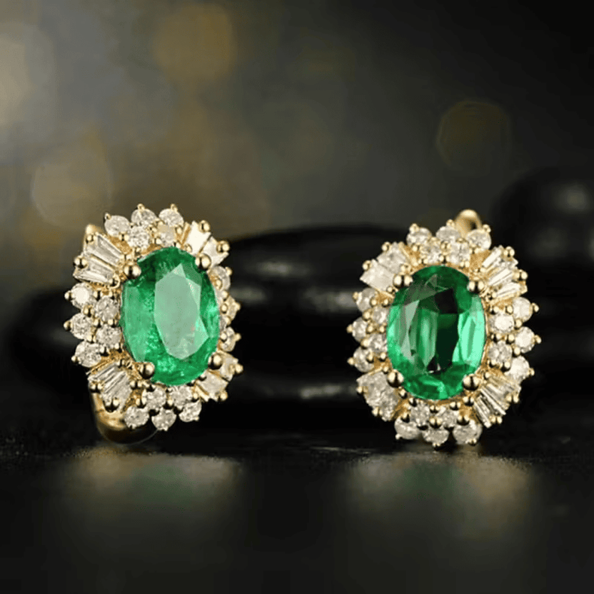 Pendientes elegantes Royale esmeralda