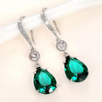 Pendientes elegantes de gota esmeralda – imagen 2