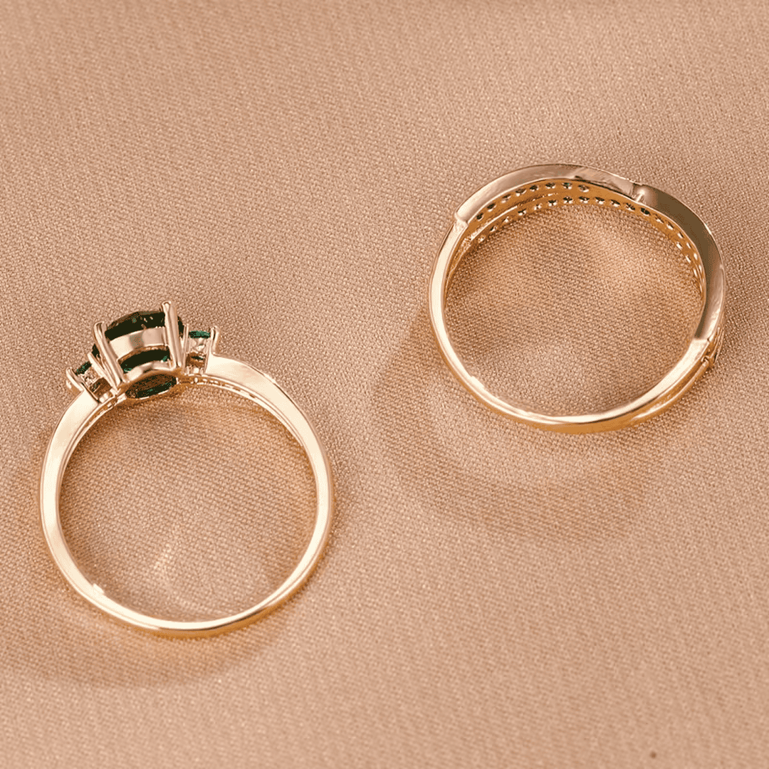 Set de dos anillos esmeralda – imagen 8