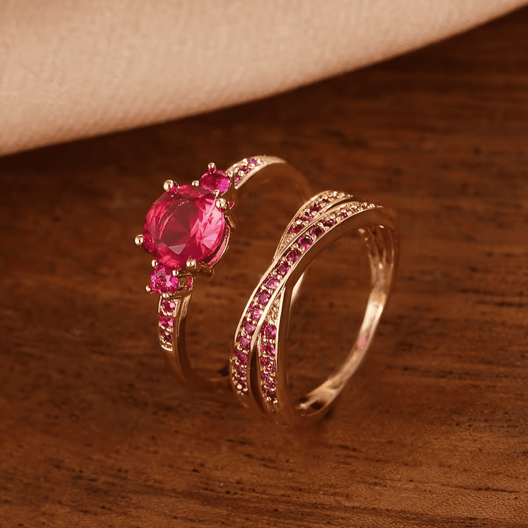 Set de dos anillos esmeralda – imagen 3