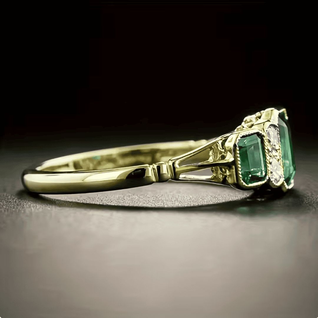 Anillo vintage de esmeralda para herencia – imagen 3