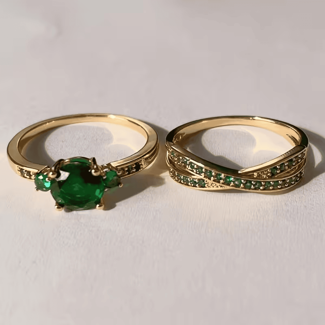 Set de dos anillos esmeralda – imagen 5