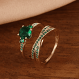 Set de dos anillos esmeralda – imagen 2