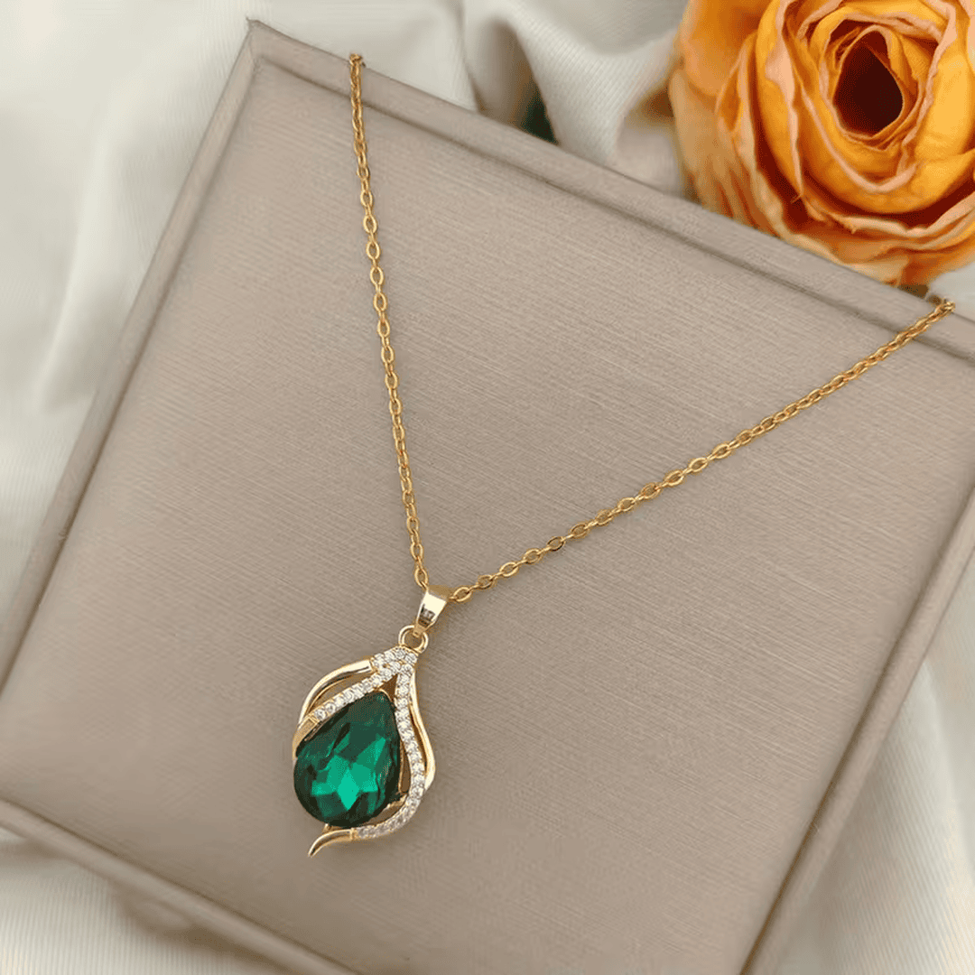 Collar colgante de ola esmeralda – imagen 2