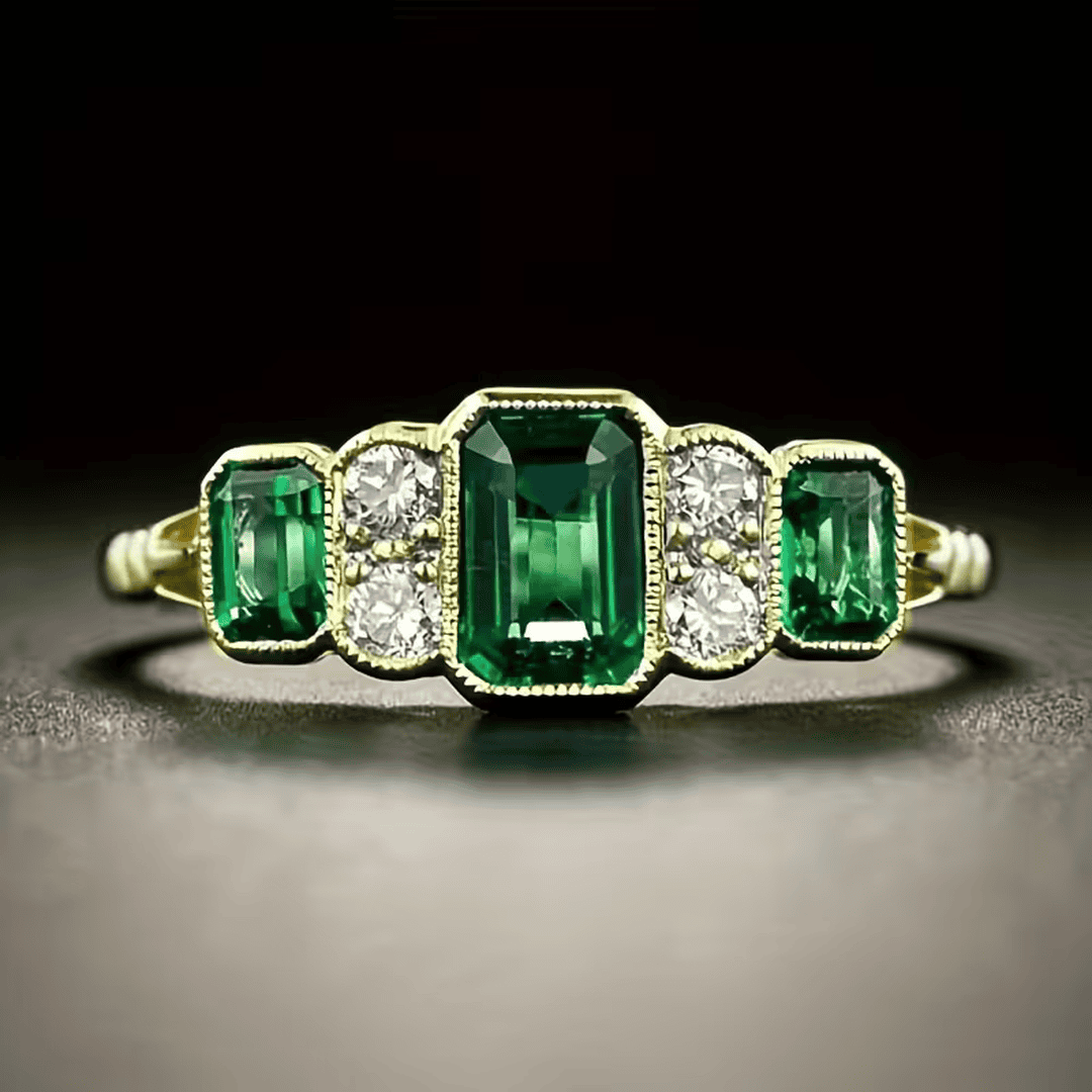 Anillo vintage de esmeralda para herencia