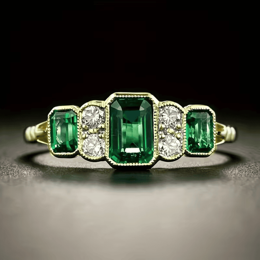 Anillo vintage de esmeralda para herencia