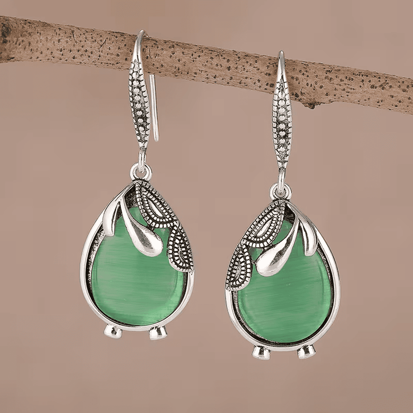 Pendientes Willow de gota esmeralda