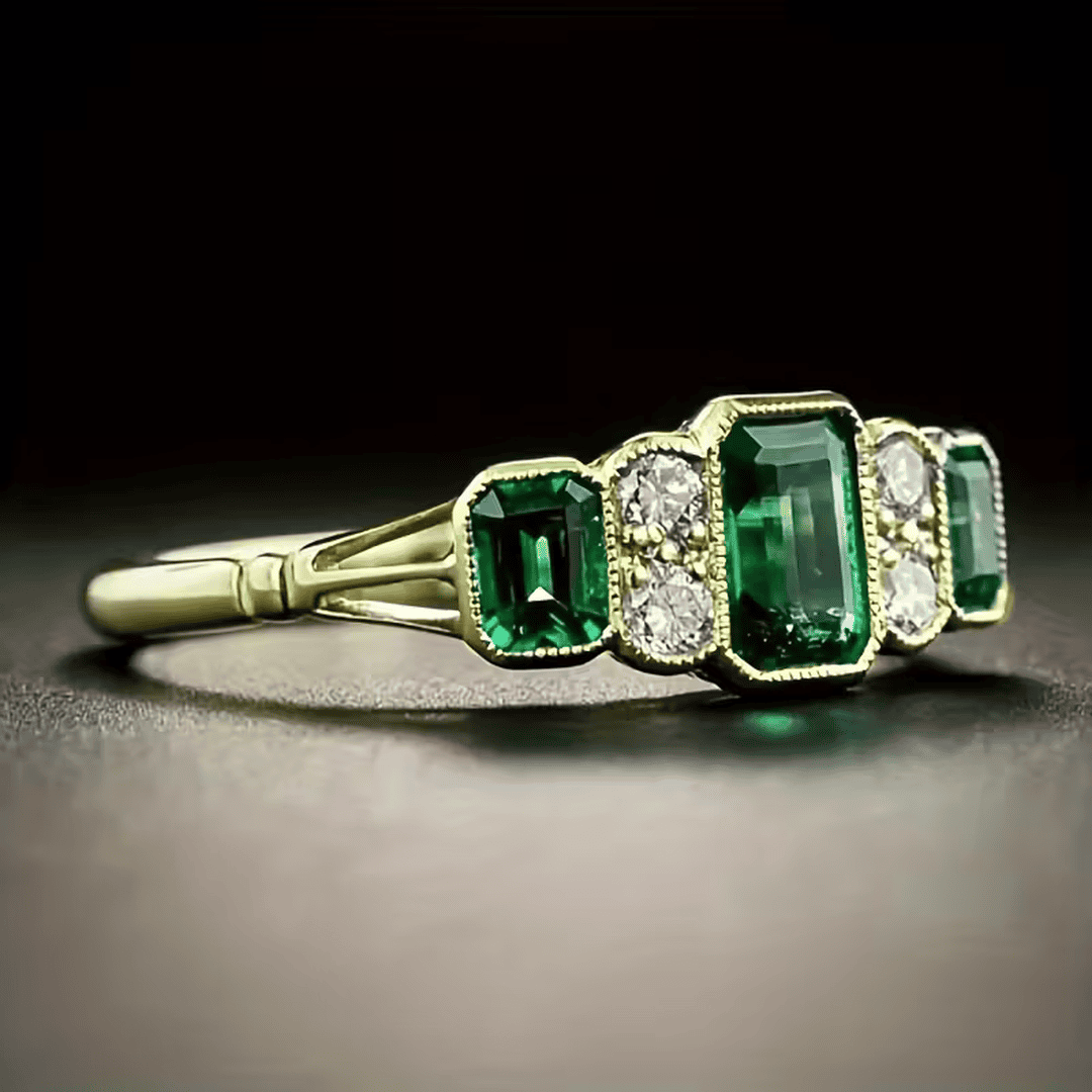 Anillo vintage de esmeralda para herencia – imagen 2