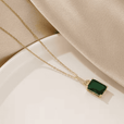 Collar de lujo con piedra esmeralda – imagen 3